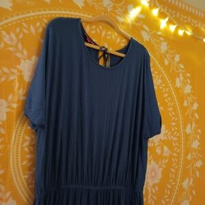 Westwind Blue Jumpsuit One Piece 3X/4X Ankle Length Short Sleeve